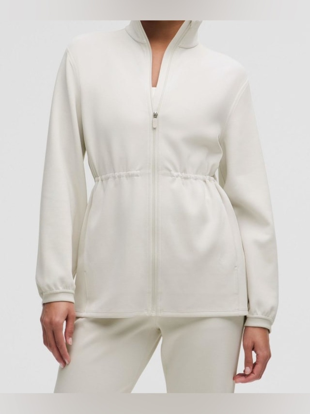 Lululemon Softstreme Cinch-Waist Full-Zip Jacket Color Bone Size Small